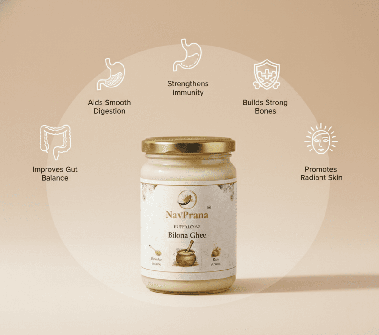 Buffalo A2 Bilona Ghee (500 ml)