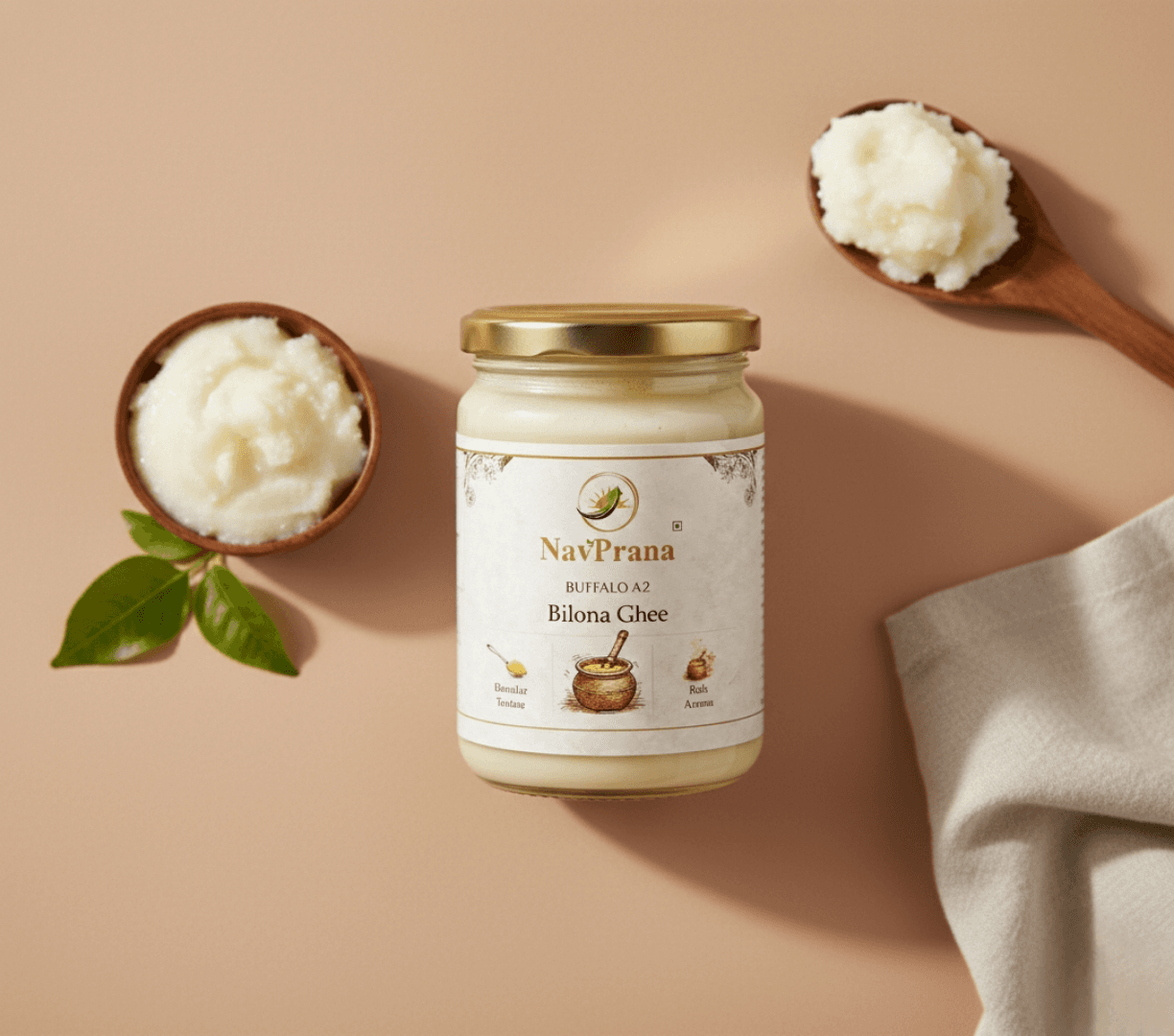 Buffalo A2 Bilona Ghee (500 ml)