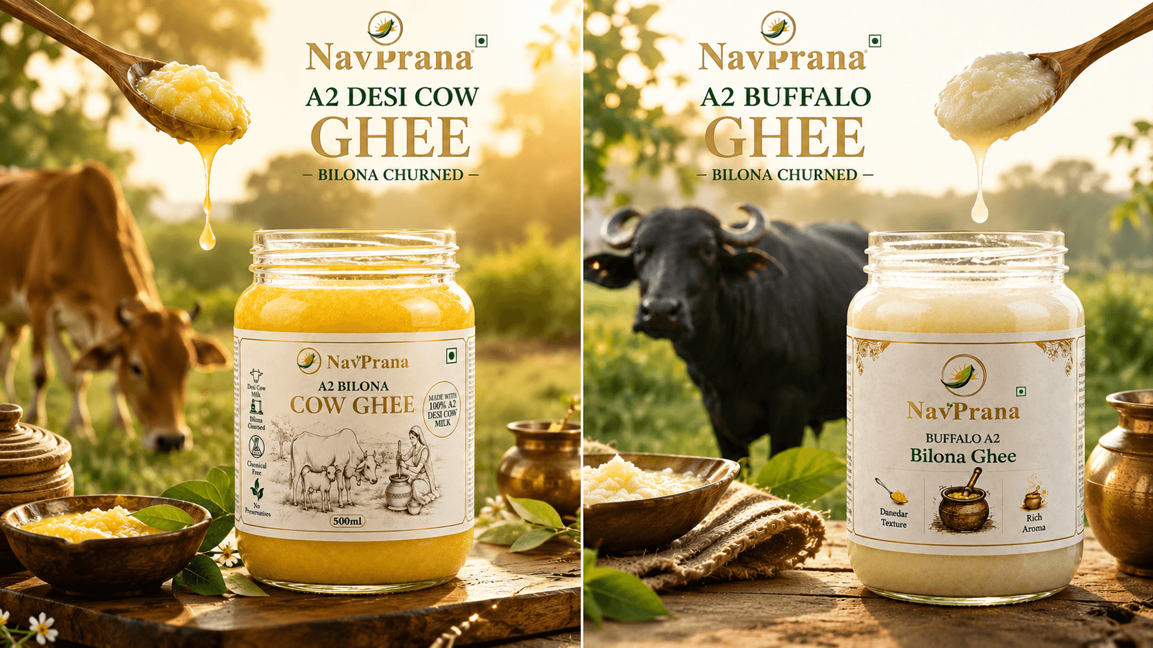 Cow Ghee vs Buffalo Ghee: Which One Should You Buy? (Complete 2026 Guide)